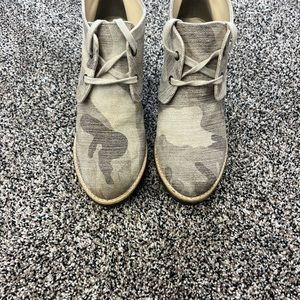 Stella McCartney Womens Nude Gray Lace Up Wedge Heels Shoes shoes Camo Sz 6 EU37